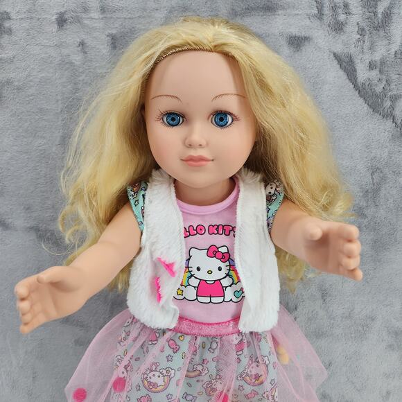My Life 18" Blonde Doll Hello Kitty outfit - ADORABLE!!! open & close blue eyes - Picture 9 of 13